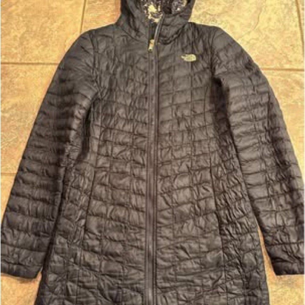 The North Face Black Long Quilted Coat